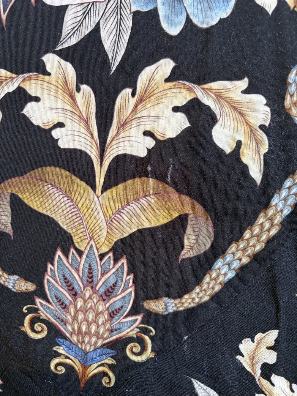 FARM Rio Black Halter Top with Blue & Cream Floral Graphic - Picture 5 of 7